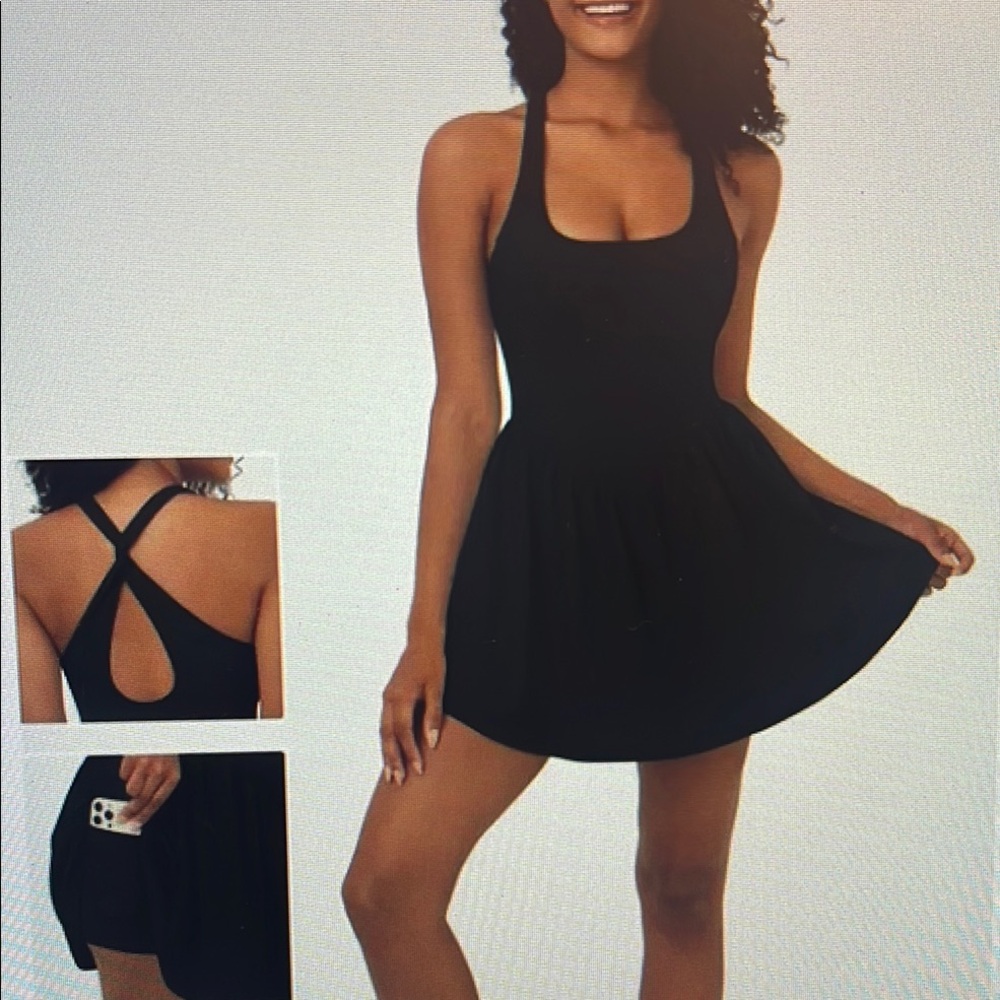 Halara Black Halter Dress